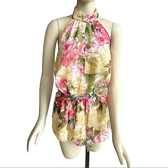 Walter Baker Jannet Sheet Floral Print Halter Top - Picture 15 of 15